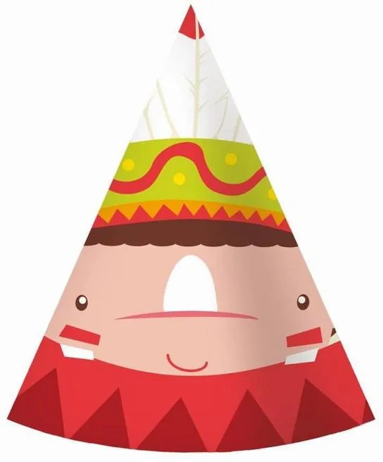 Indian Petrecere indiană, pălărie de petrecere, șapcă 6 buc