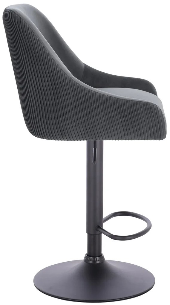 HR920W Scaun Grafit din Catifea cu Bază Neagră