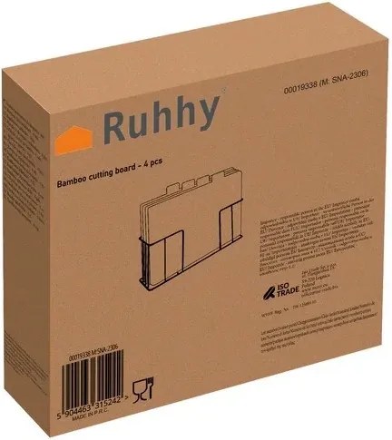 Placi de tocat din bambus cu suport Ruhhy - 4 buc