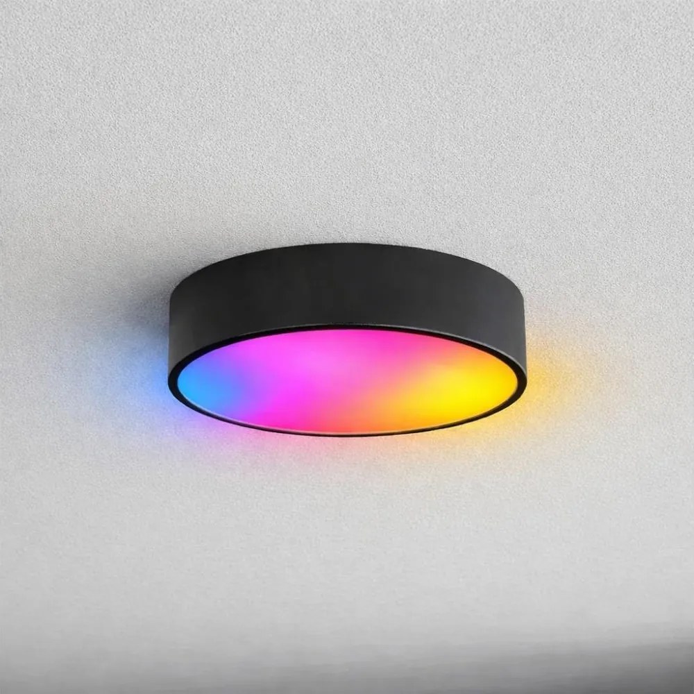 Brilagi - LED RGBW plafonieră de baie dimabilă CLARE 2xE27/9W/230V IP54 Wi-Fi neagră