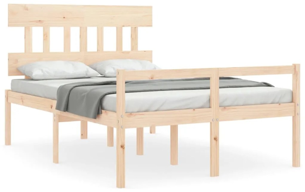 3195411 vidaXL Cadru de pat senior cu tăblie, 120x200 cm, lemn masiv