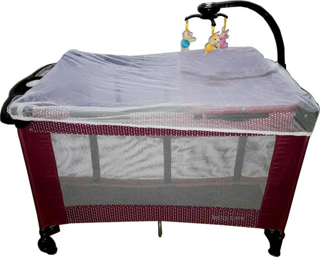 Patut Pliant, Tarc copii Baby Care™ NEST, Pliabil pe 2 Niveluri cu muzica si Masa infasat, Jucarie Carusel cu jucarii din plus, geanta transport