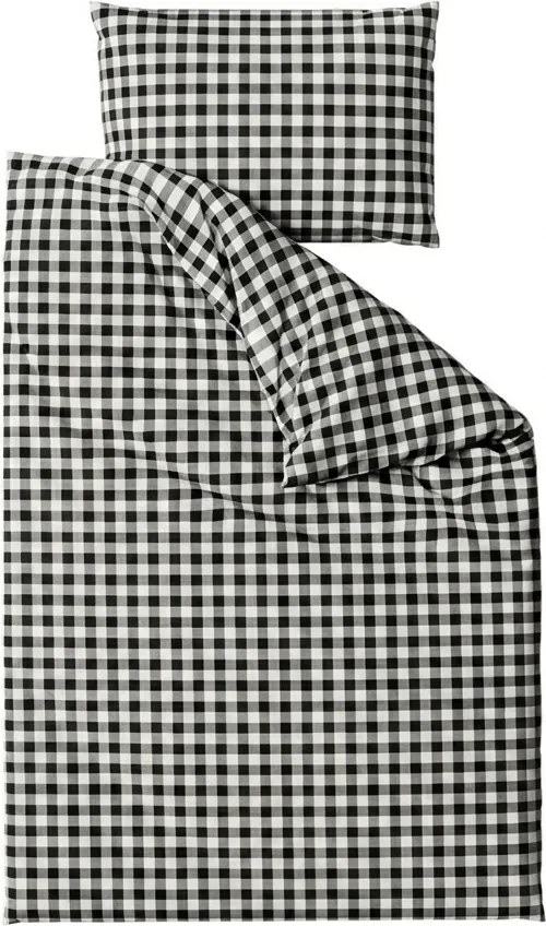 Lenjerie de pat din bumbac NORDIC CHECK gri inchis Dimensiune lenjerie de pat: 70 x 90 cm | 140 x 200 cm