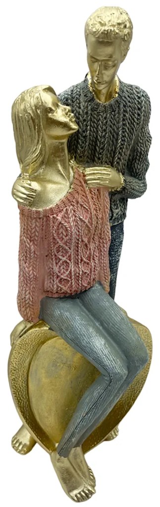 Statueta Cuplu TRUSTING, Auriu, 27cm