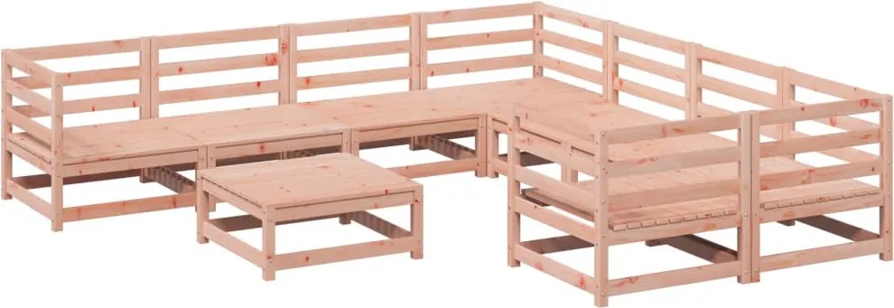 vidaXL Set canapele grădină, 9 piese, lemn masiv brad douglas