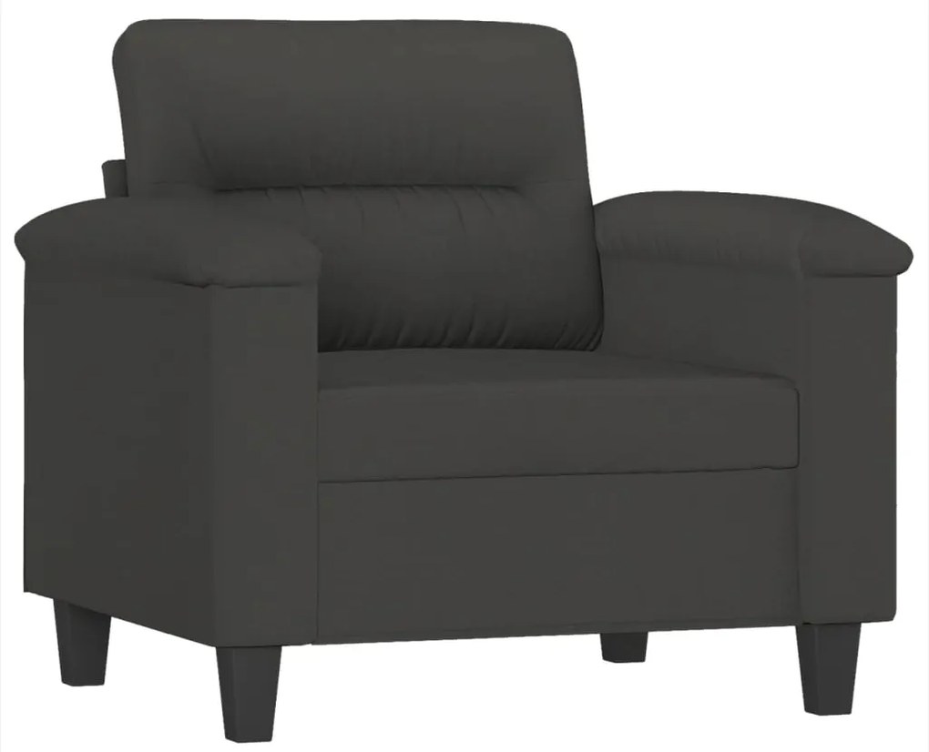 349211 vidaXL Fotoliu canapea, gri închis, 60 cm, textil microfibră