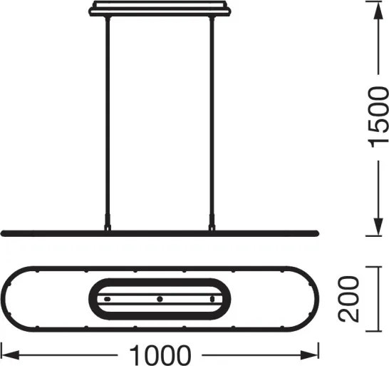 Osram-LED Lustră dimabilă suspendată pe cablu OFFICE LINE LED/57W/230V 4000K 100 cm neagră