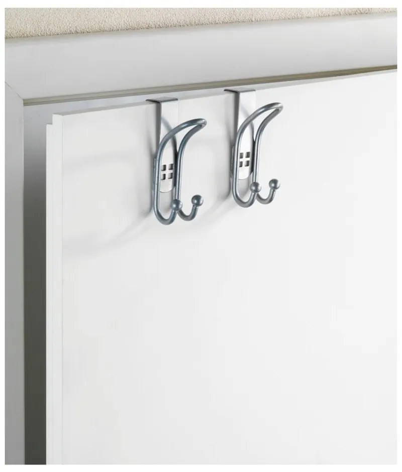 Set 2 cârlige suspendate pentru ușă Wenko Door Hook, argintiu