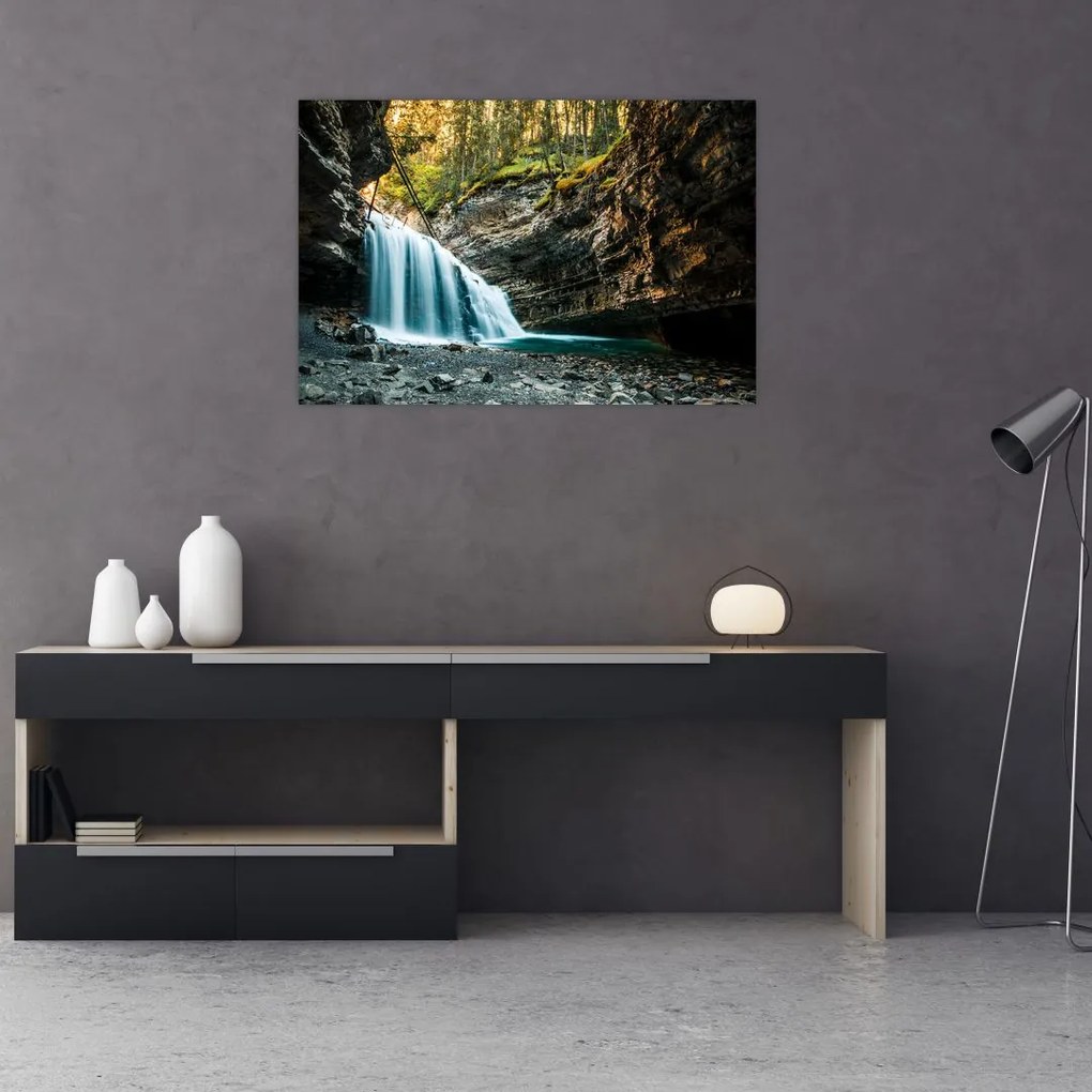 Tablou cu cascada de pădure (90x60 cm)