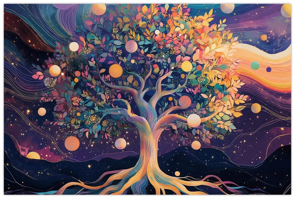 Tablou – Arbore violet plin de energie (90x60 cm)