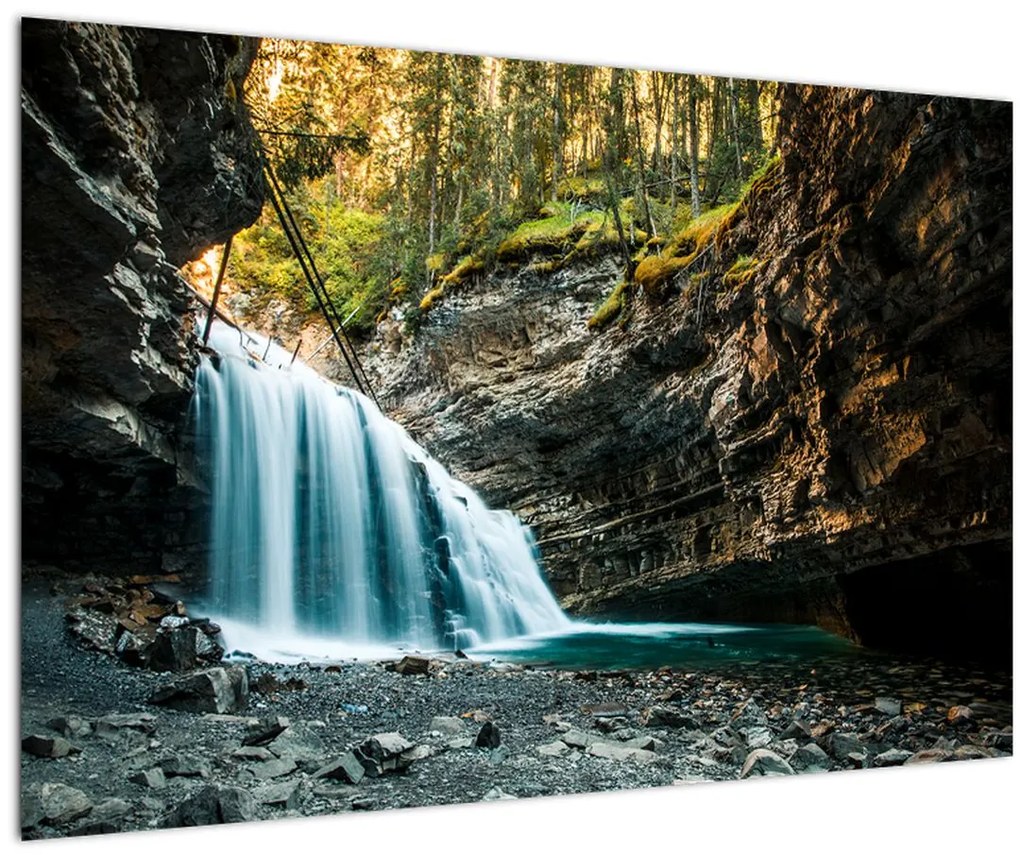 Tablou cu cascada de pădure (90x60 cm)