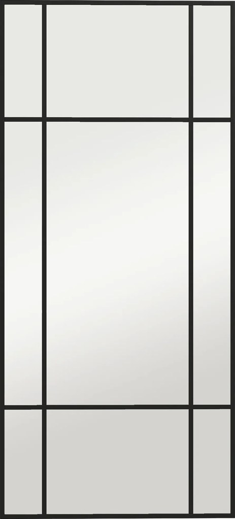 HOMCOM Oglindă de Perete Stil Fereastră Montaj Vertical Orizontal 110x50cm Negru | Aosom Romania