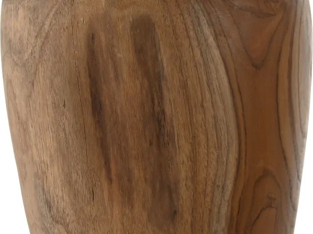 Vază decorativă, stil natural rustic, culoare natur, din lemn de tec, „Teak”