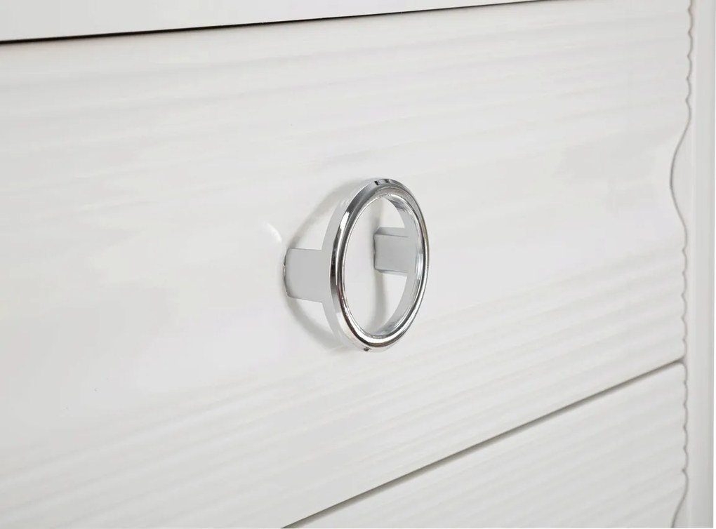 Comoda, Shine, Mauro Ferretti, 81 x 40 x 84 cm, lemn de brad/MDF/metal, alb