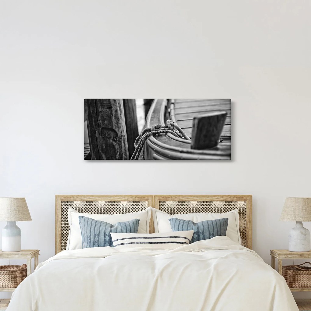 Tablou - O barcă legată (120x50 cm)