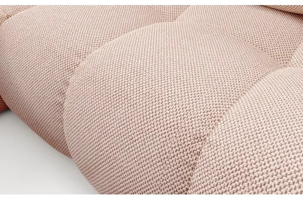 Colțar extensibil tapițat ALMADA, formă L, cu spațiu de depozitare, versiune stânga, roz