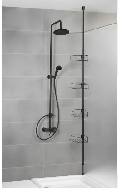 WENKO 24568100 - Poliță de colț DOLCEDO, 31 x 230 cm, inox/negru