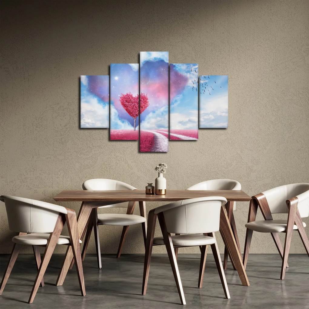 Tablou - Copac de inimă roz (150x105 cm)