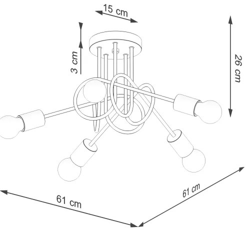 Lustră aplicată Sollux SL.1475 EMBER 5xE27/15W/230V alb/bej/fag