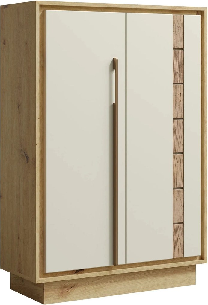 Comoda KEKS K15, stejar/casmir, PAL laminat, 89x37x130 cm