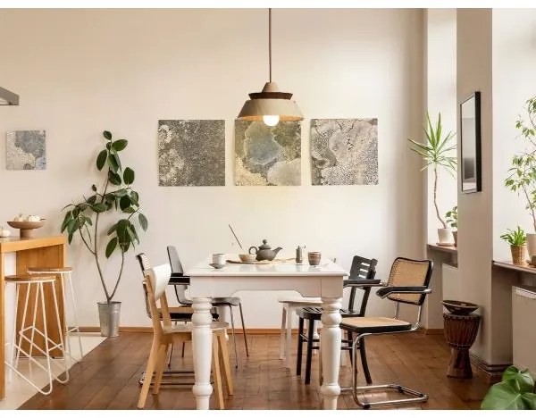 Lustră suspendată pe cablu din lemn masiv, 1xE27/60W/230V, Ø 33 cm, stejar/nuc/lemn de cauciuc