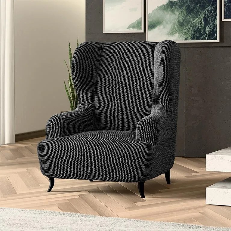 Huse bielastice COSTINA antracit fotoliu clasic (l. 60 - 110 cm)