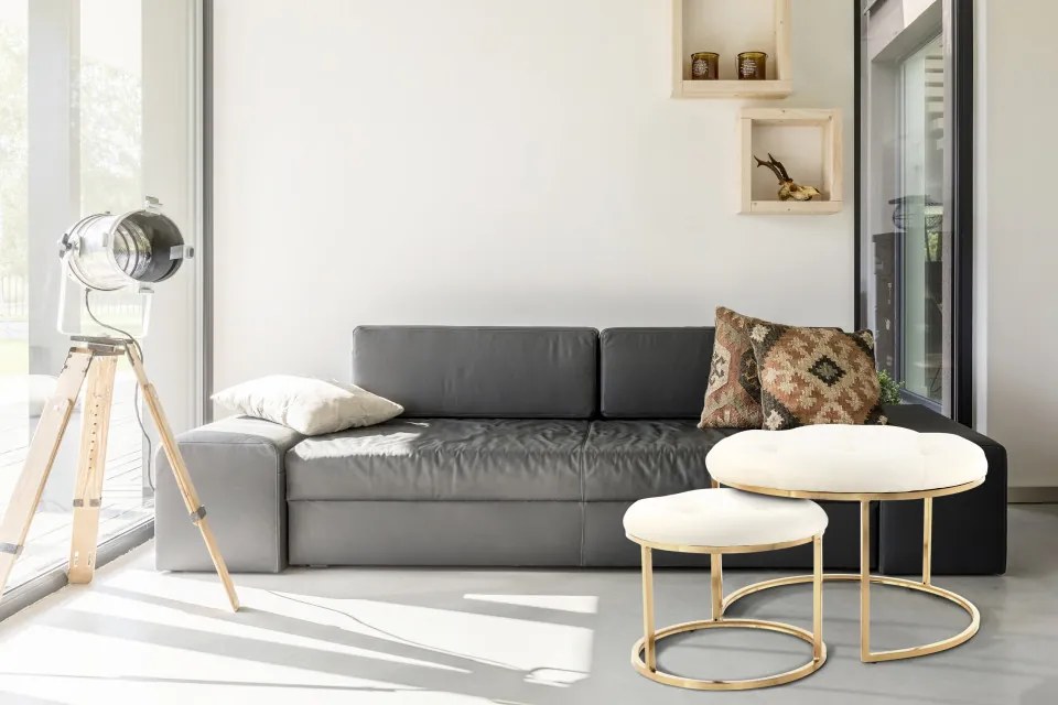 Set 2 tabureti tapitati Becky albi