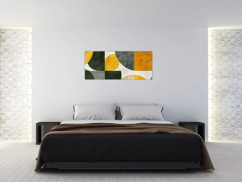 Tablou - Abstracție în culoare de măslin (120x50 cm)