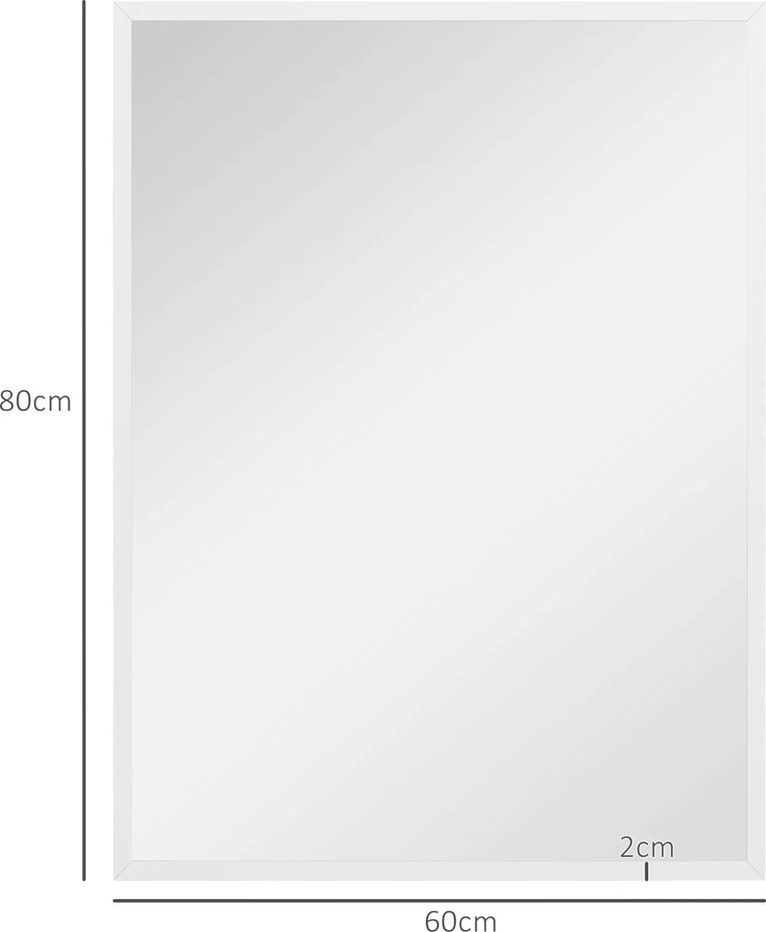 HOMCOM Oglindă Dreptunghiulară de Perete cu Cârlige, Sticlă și MDF, 60x80 cm, Negru | Aosom Romania