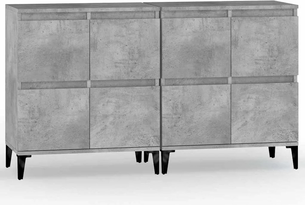 vidaXL Dulapuri, 2 buc, gri beton, 60x35x70 cm, lemn prelucrat