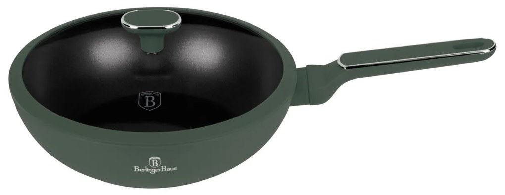 Tigaie wok antiaderenta cu titan 28 cm Green Matte Collection Berlinger Haus BH 8159