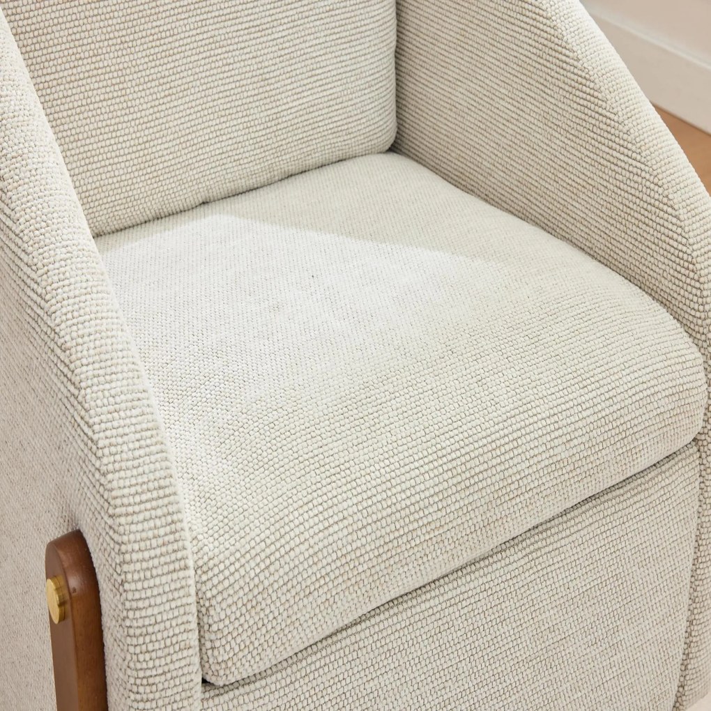 Scaun modern de accent pentru living, Bej | Aosom Romania