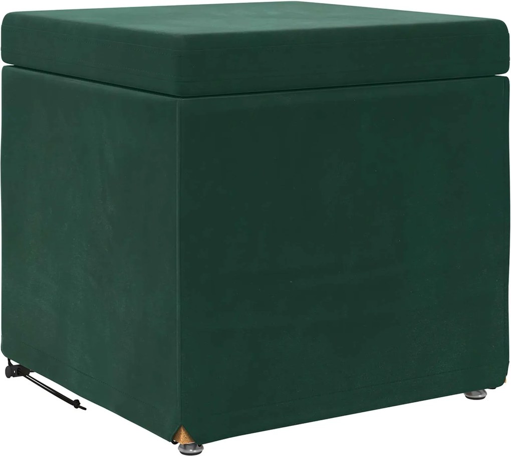 vidaXL Taburet Verde închis Catifea și lemn stratificat