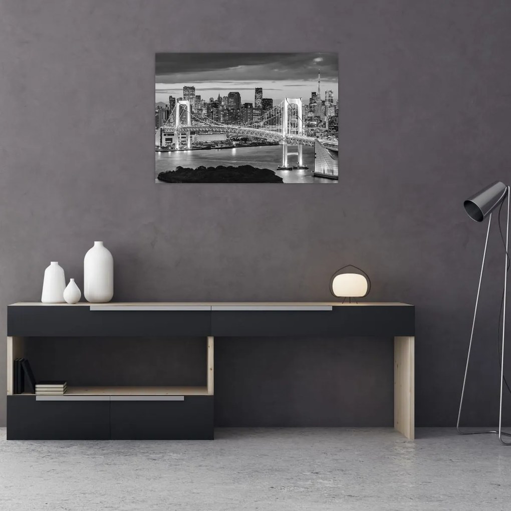 Tablou - Negru și alb oraș mare (70x50 cm)