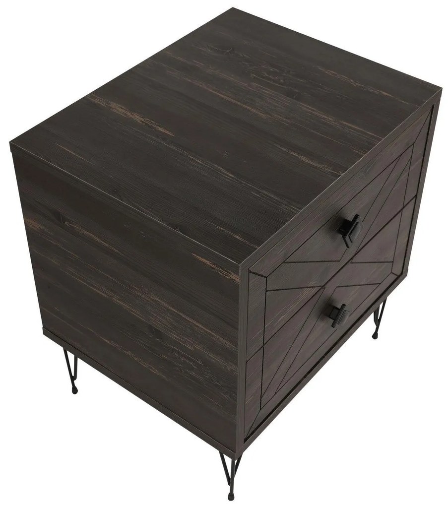 Noptiera Glynn Nightstand, Crem, 40x55x50 cm