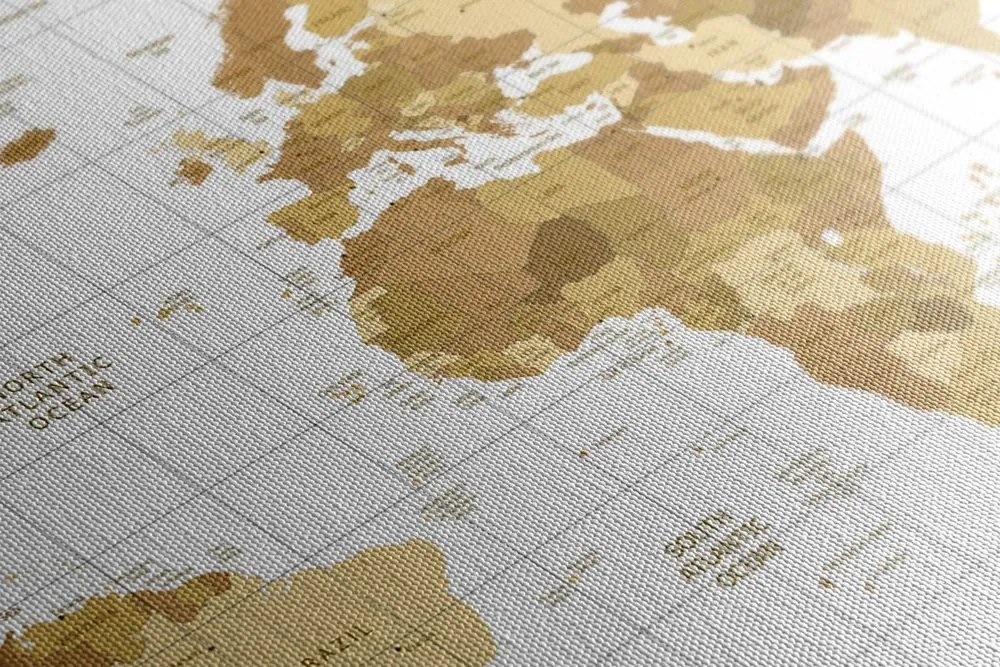 Tablou pe plută harta bej pe fundalul deschis