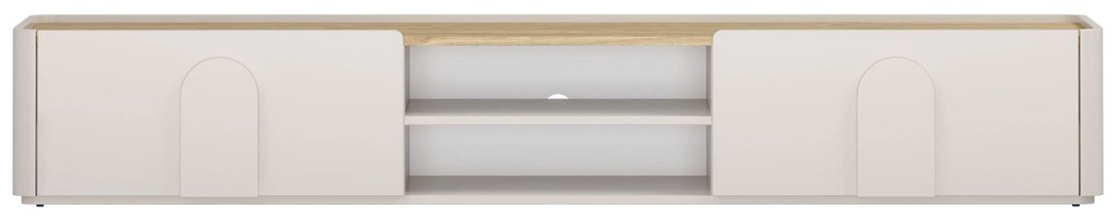 Comodă TV Amilio 220 cm - cashmere / stejar uleiat / mânere cashmere