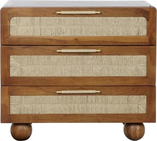 Comoda cu sertar, din lemn de acacia si rattan, "Savanah"