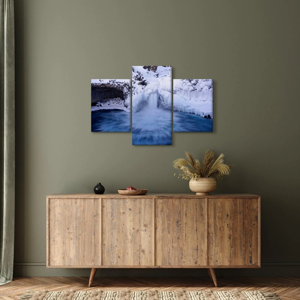 Tablou cu cascadele iarna (90x60 cm)
