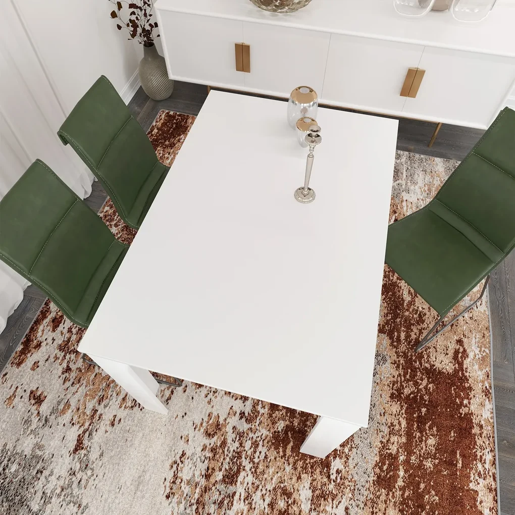 Masă de sufragerie Single Shiny White