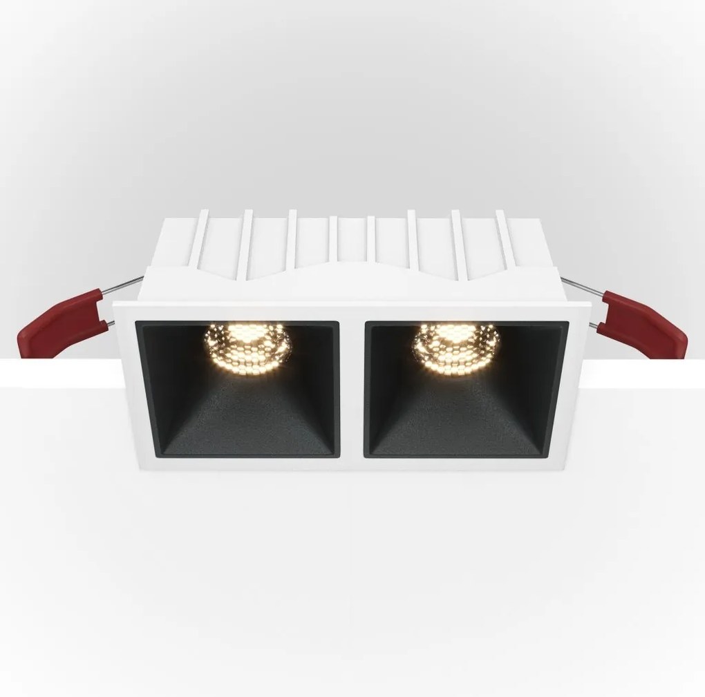 Spot LED incastrabil cu 2 surse de iluminat Alpha alb, negru, 4000K