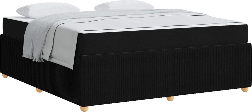 vidaXL Cadru de pat cu saltea Negru 180 x 200 cm țesătură