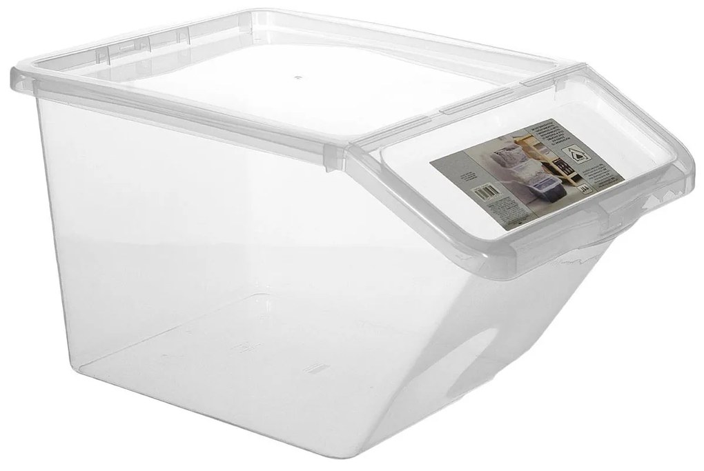 Cutie ergonomica depozitare transparenta, 55x30x36 cm, 40L
