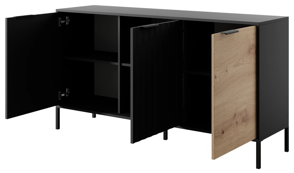 Dulap Rastafa 3D (Stejar artisan + Negru). 1071380