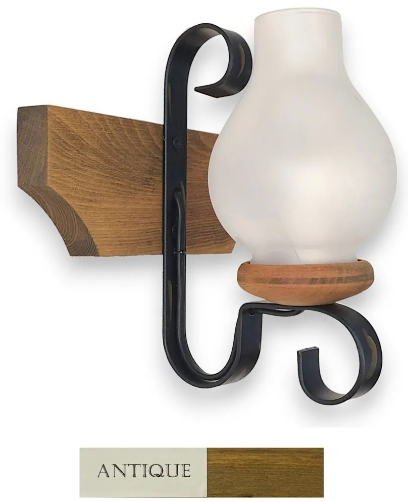 Aplica de perete rustica fabricata manual din lemn Queen WOOD-QU-AP1