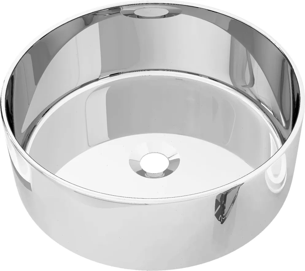 vidaXL Chiuvetă de baie, argintiu, 40 x 15 cm, ceramică