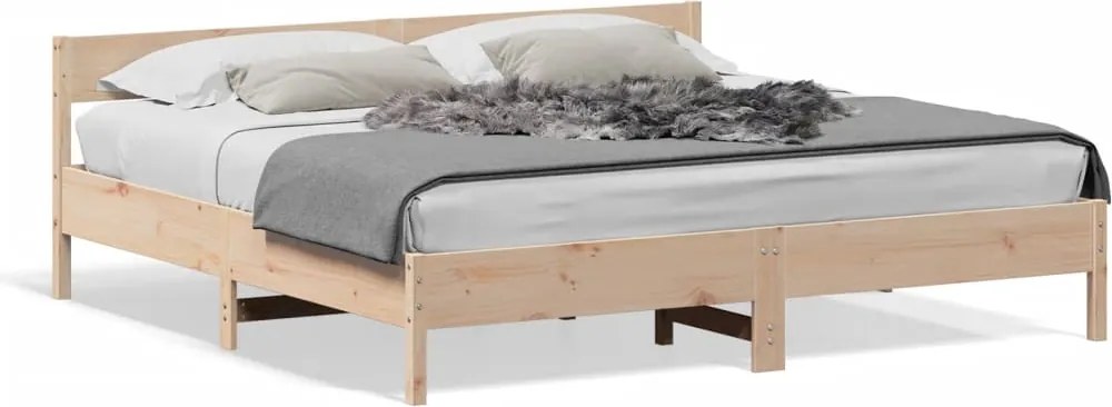 vidaXL Cadru de pat fără saltea, 200x200 cm, lemn masiv pin