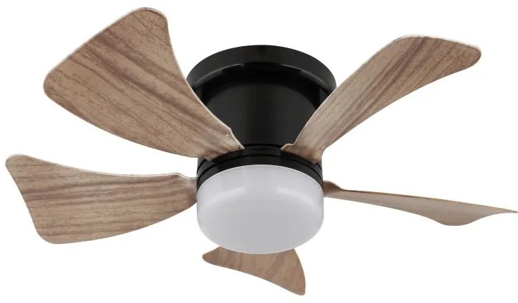 Lustra LED cu ventilator si telecomanda HINES aspect lemn 40cm, 03609H GL