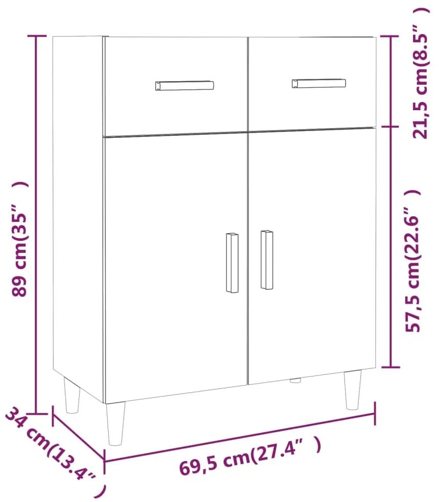 Dulap inalt, alb, 69,5x34x179 cm, lemn compozit 1, Alb