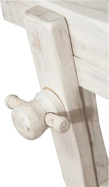 Banc de tamplar, L116 63 H90 cm, 4 sertare, alb antic, lemn masiv